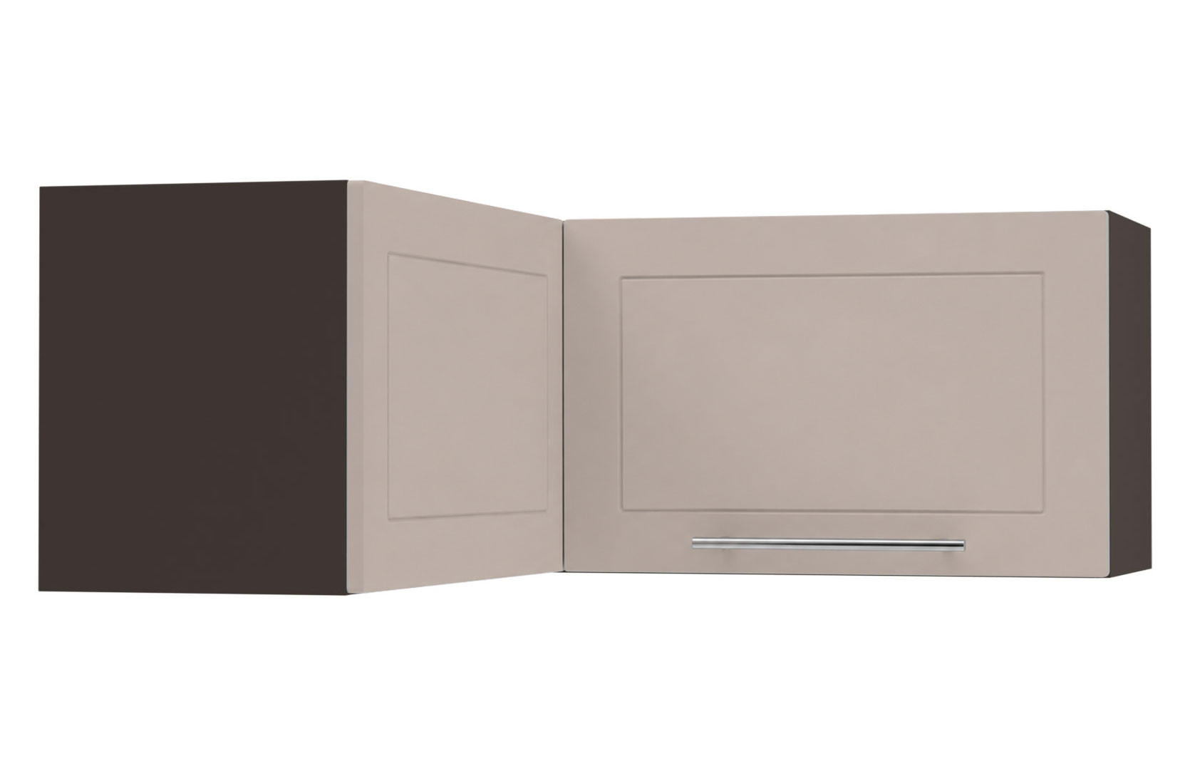 ECKHÄNGESCHRANK Kvantum W14/90/36 Lava / Kaschmir Matt 90 / 90 / 36cm - Kaschmir/Dunkelgrau, Holz/Holzwerkstoff (90/36/90cm) - Feldmann-Wohnen