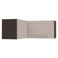 ECKHÄNGESCHRANK Kvantum W14/90/36 Lava / Kaschmir Matt 90 / 90 / 36cm - Kaschmir/Dunkelgrau, Holz/Holzwerkstoff (90/36/90cm) - Feldmann-Wohnen