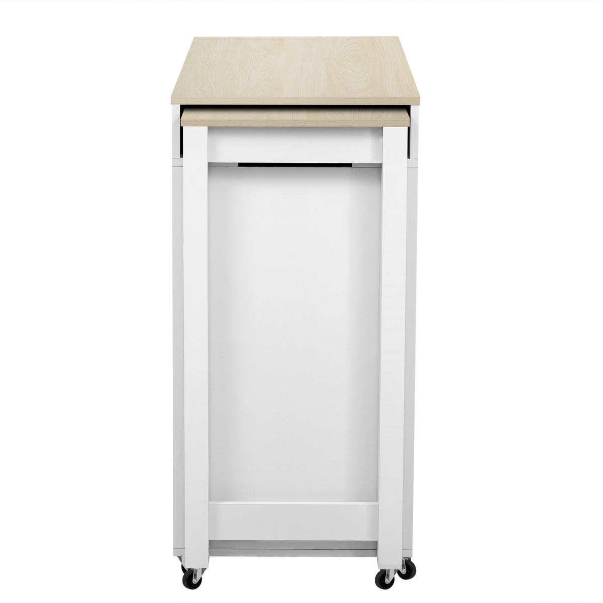 KÜCHENINSEL 112-180.5x45x92.2 cm Weiß mit Ausziehplatte & Rollen - Weiß, Holzwerkstoff (180.5/92.2/45cm) - Modfu