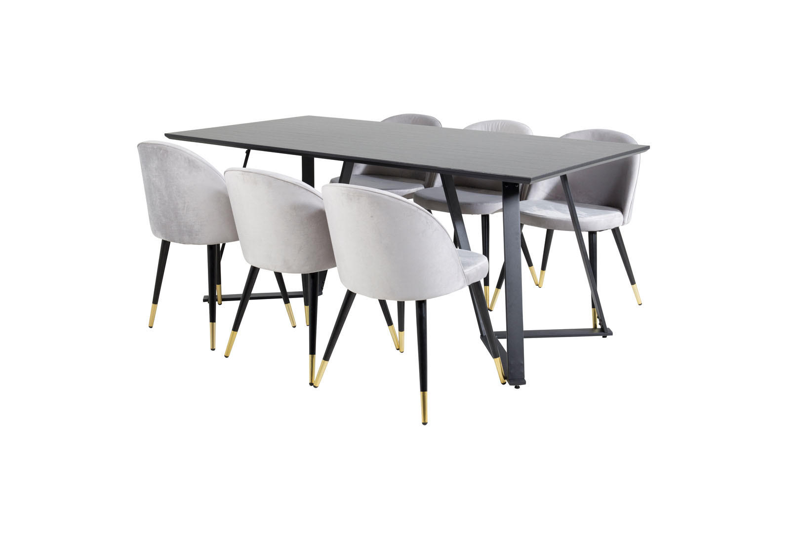 TISCHGRUPPE Hellgrau - Hellgrau, Holzwerkstoff (90/75/180cm) - ebuy24