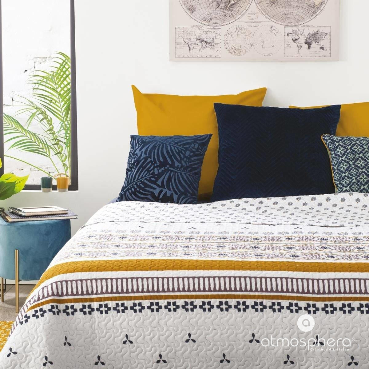 TAGESDECKE 240/220 cm - Blau, Textil (220/240cm) - Atmosphera Createur d´interieur