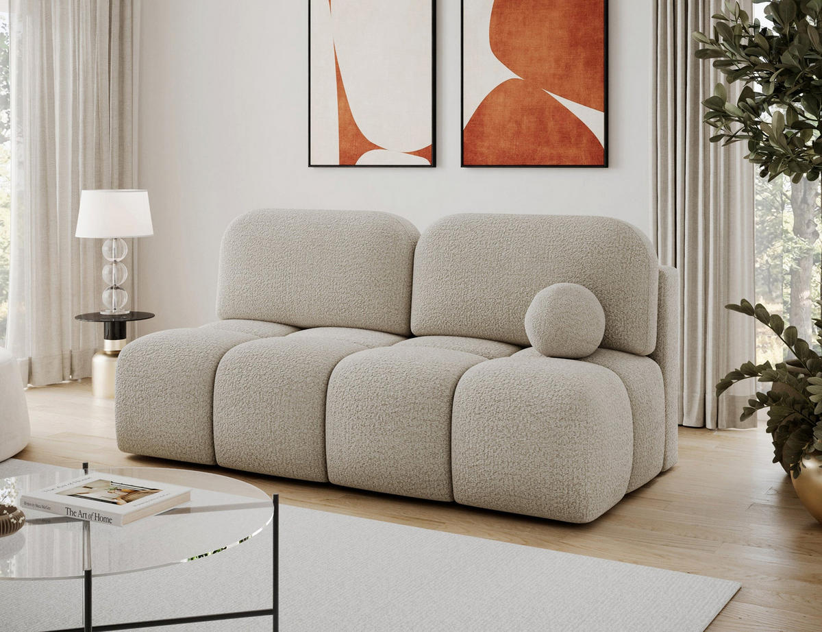 SCHLAFSOFA Nuwia mit Schlaffunktion und Bettkasten – Modernes Designsofa mit Schlafauszug und dekorativer Steppung - Beige, Kunststoff (200/102/100cm) - Wohnideebilder