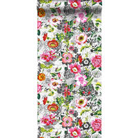 XXL-VLIESTAPETE funky Blumen 50 x 900 cm - Pink, Papier (50/900cm) - ESTAhome