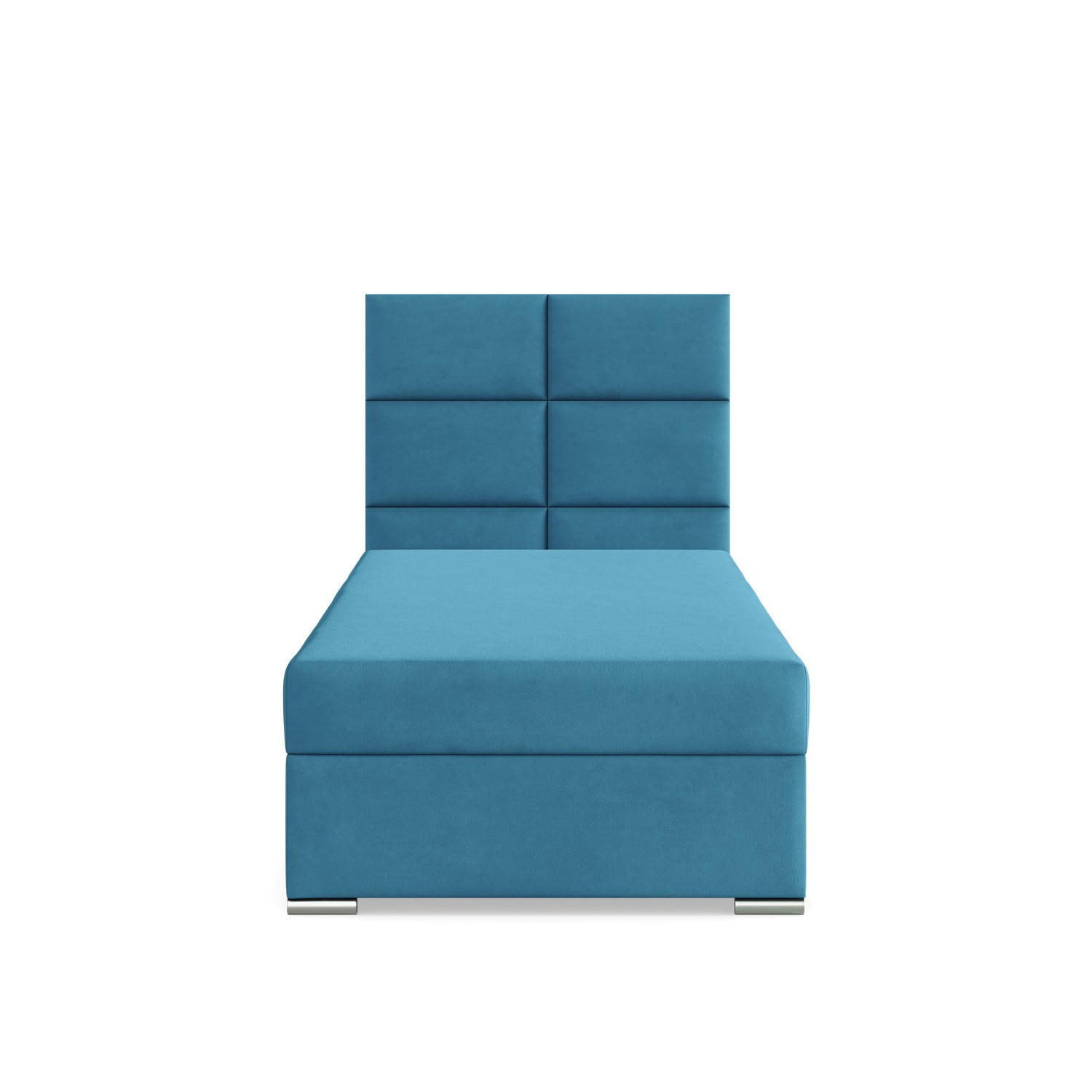 BOXBETT MIT KOPFTEIL 90x200 CALVI, Blau - Blau, Textil (90/200cm) - Mebligo