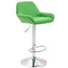 BARHOCKER DUBLIN Grün Kunstleder Chrom - Grün, Leder/Metall (51/89/52cm) - DELUKE