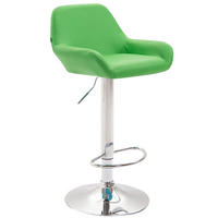 BARHOCKER DUBLIN Grün Kunstleder Chrom - Grün, Leder/Metall (51/89/52cm) - DELUKE