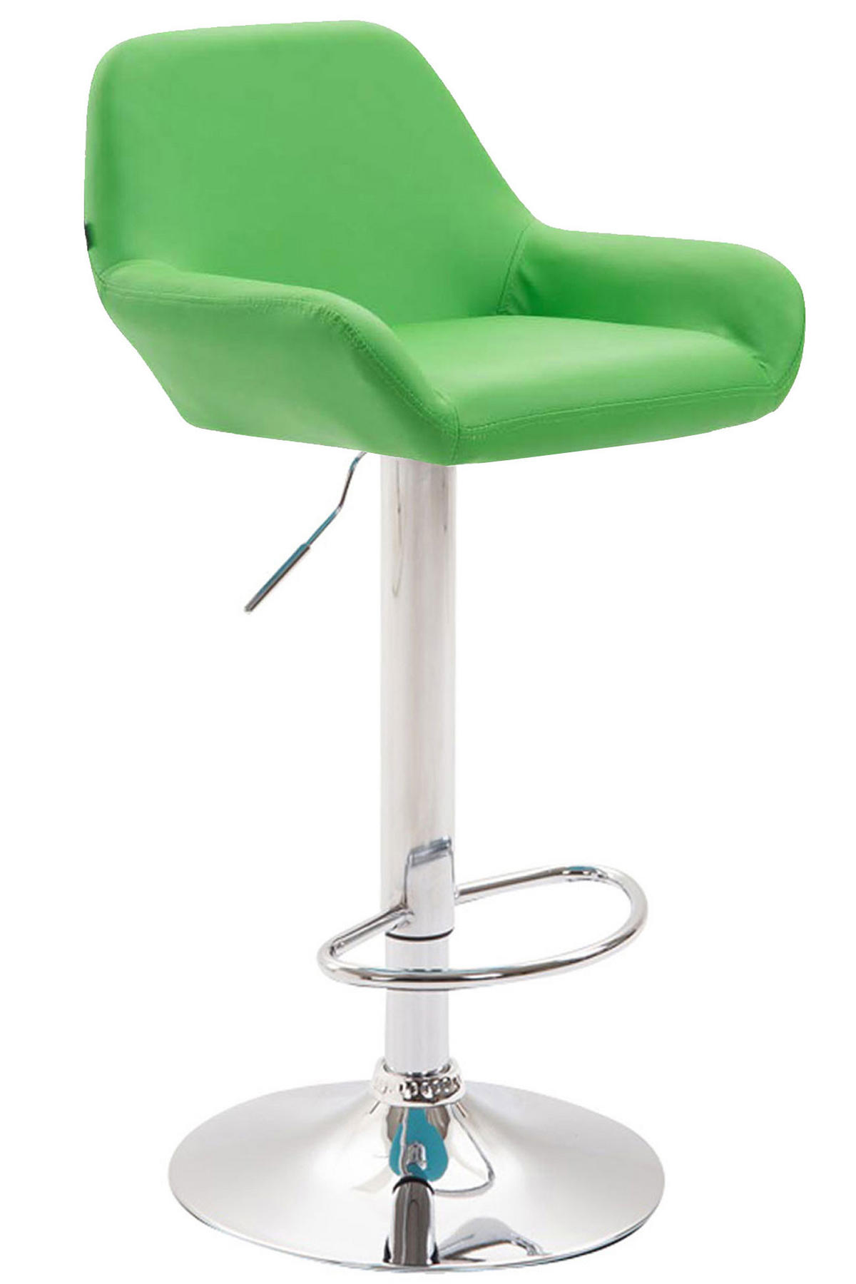 BARHOCKER DUBLIN Grün Kunstleder Chrom - Grün, Leder/Metall (51/89/52cm) - DELUKE