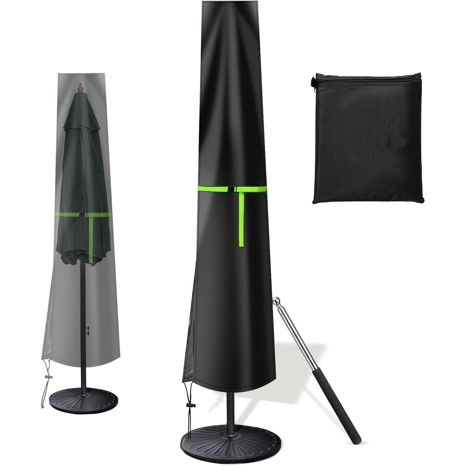 SCHIRMHÜLLE Wasserdicht für Sonnenschirme 2-4m - Schwarz, Textil (29/4/25cm)