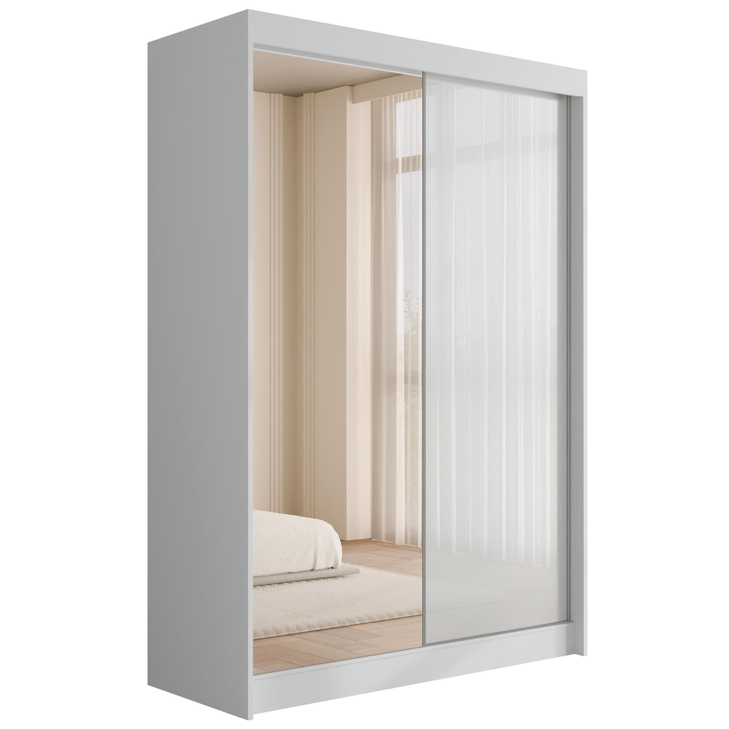 KLEIDERSCHRANK VESLI - 150 cm - Weiß - Weiß, Holzwerkstoff (150/215/61cm) - ALTDECOR