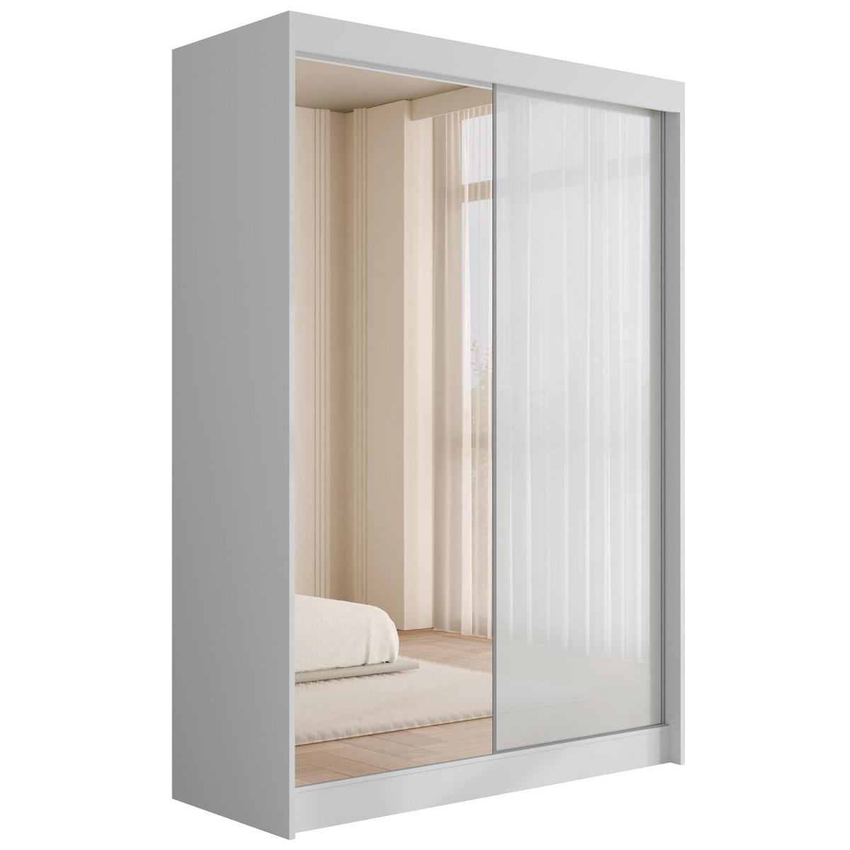 KLEIDERSCHRANK VESLI - 150 cm - Weiß - Weiß, Holzwerkstoff (150/215/61cm) - ALTDECOR