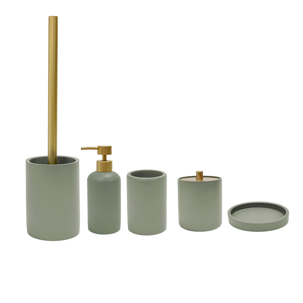ZAHNPUTZBECHER Oria Ø 7 cm, 10 cm - Grün, Kunststoff (7/10/7cm) - Douceur d´intérieur
