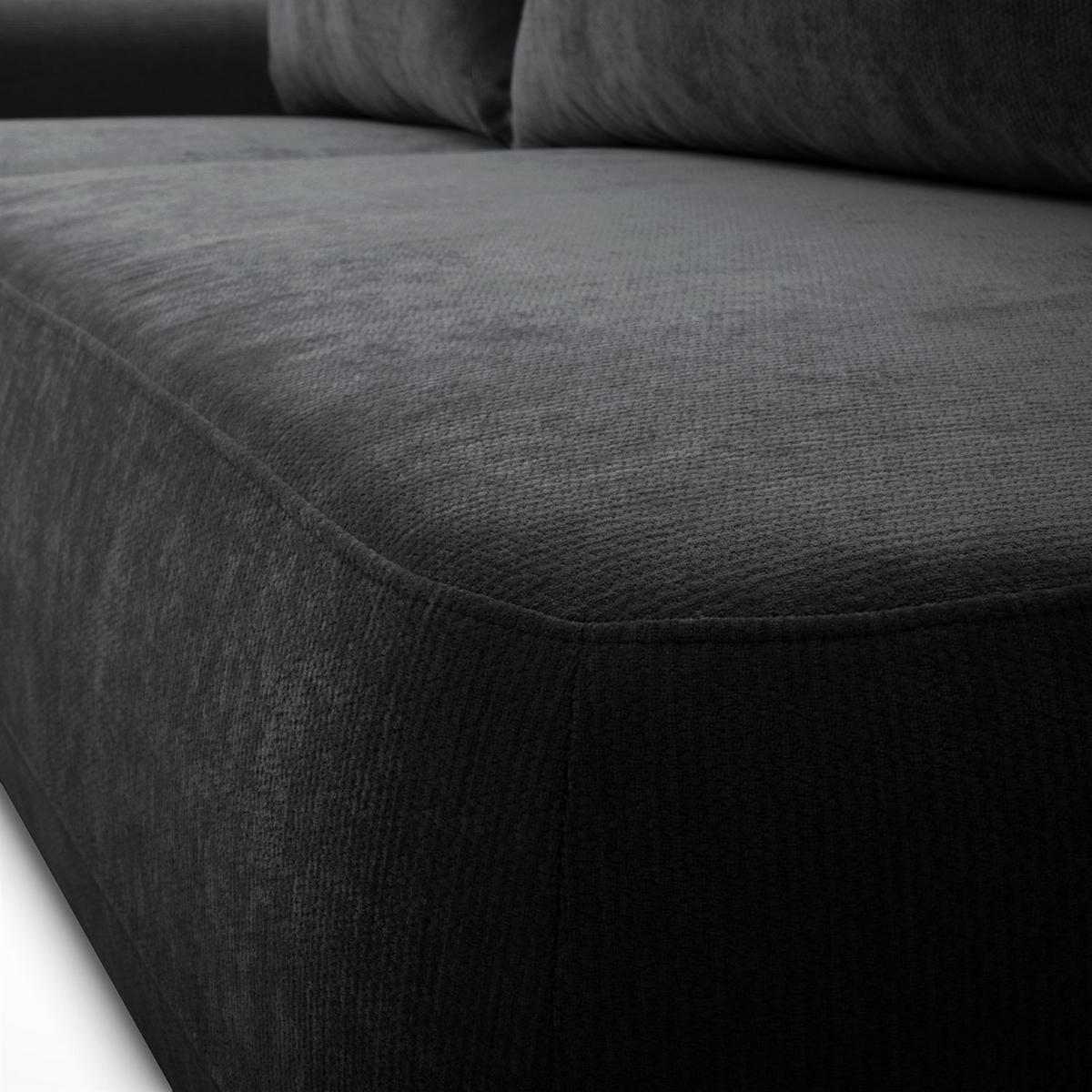 ECKSOFA GOYA mit Schlaffunktion und Bettkasten, Linke, Perfect Harmony 90 - Graphitfarben, Textil (184/302cm) - Lookway