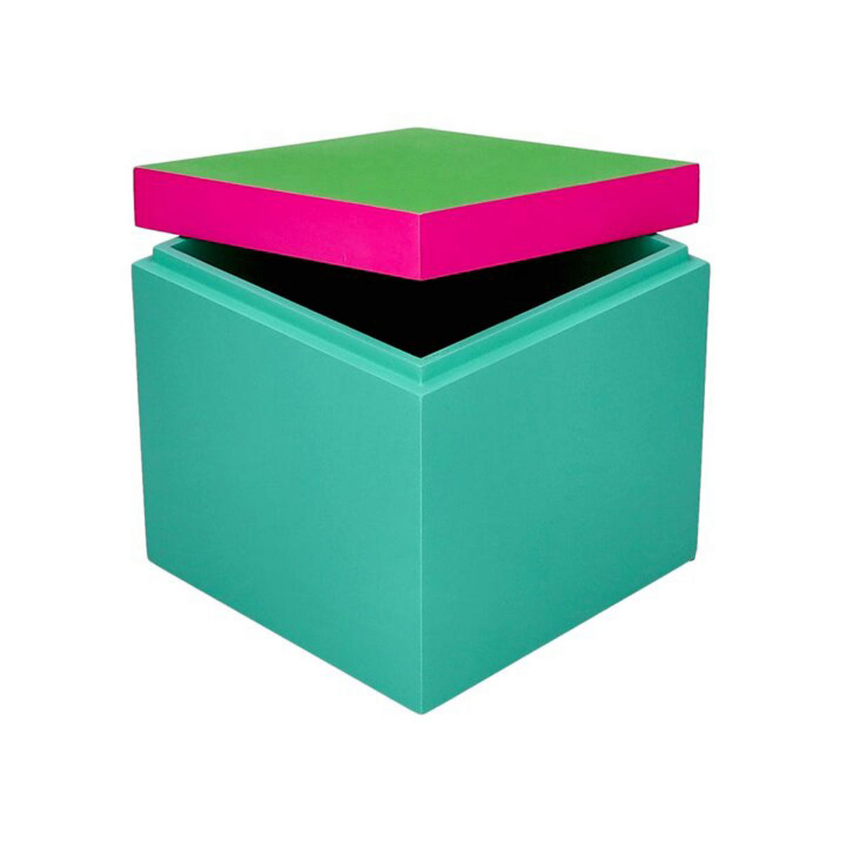 AUFBEWAHRUNGSBOX Neo S, MDF, Neon Grün / Neon Pink / Türkis - Pink, Holzwerkstoff (14.5/13/14.5cm) - Gift Company
