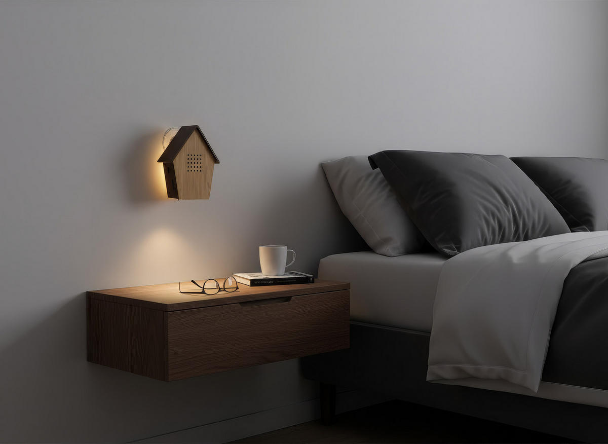 NATURGERÄUSCHEBOX - Vogelzwitscher mit LED-Beleuchtung und Bewegungssensor für stimmungsvolle Akzente, 2er-Set - Weiß, Kunststoff (3.5/9.9/11cm) - Northpoint