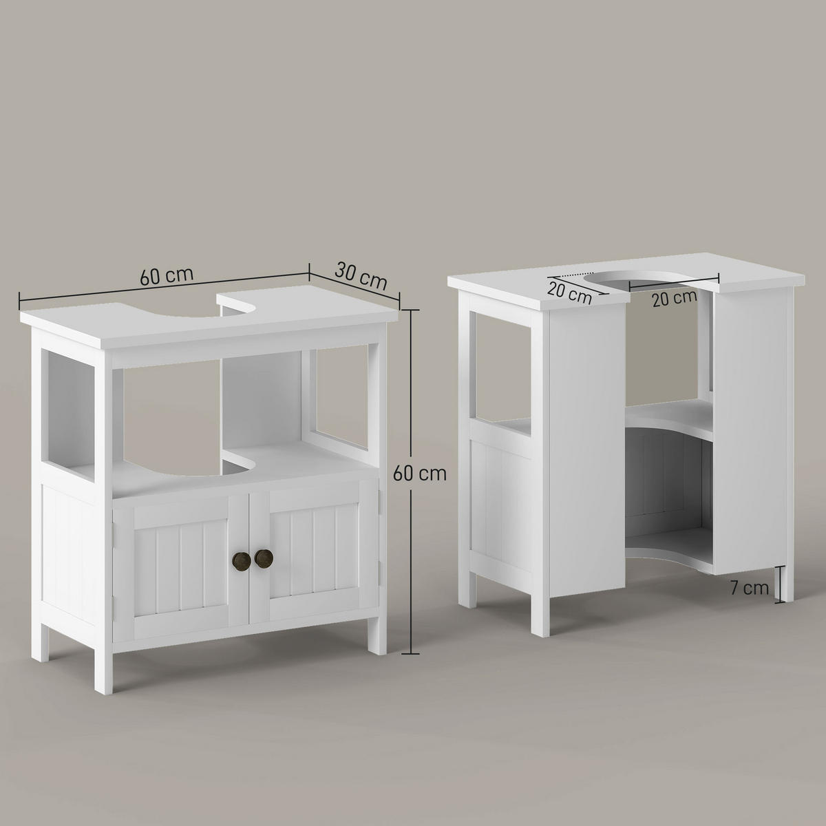 HÄNGESCHRANK Weiß 1 Stück - Weiß, Kunststoff (60/60/30cm) - GiPP