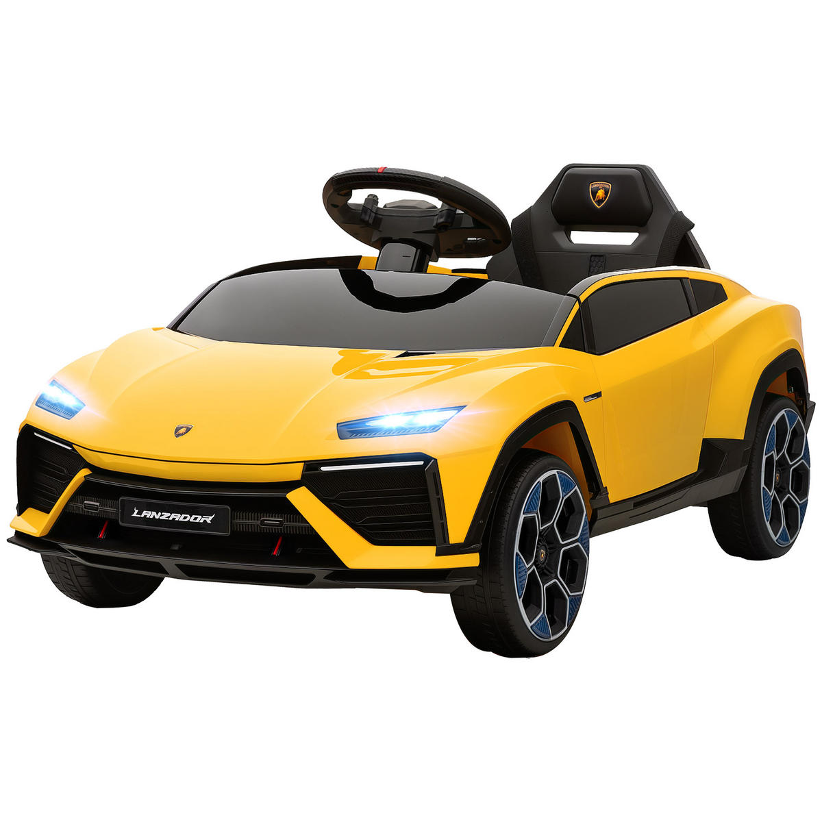 ELEKTROAUTO DE-06263 Lamborghini lizenziert mit 2,4G Fernbedienung Gelb - Gelb, Kunststoff/Metall (101.5/49/43cm) - ComfortXL
