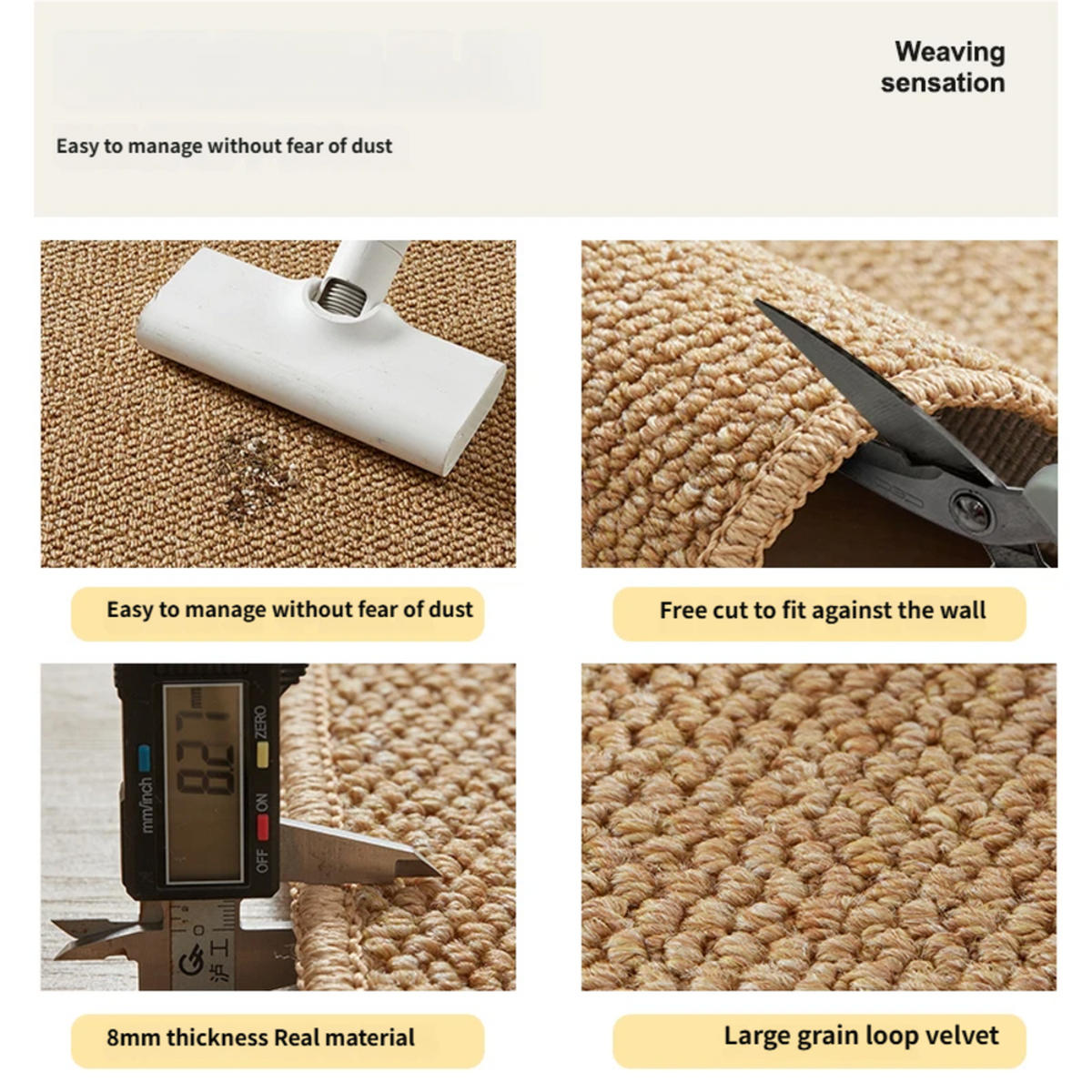 TEPPICH, Sisal-Optik, Rauchgrau, 120 × 80 cm - Grau, Kunststoff/Textil (80/120cm) - Weltevree