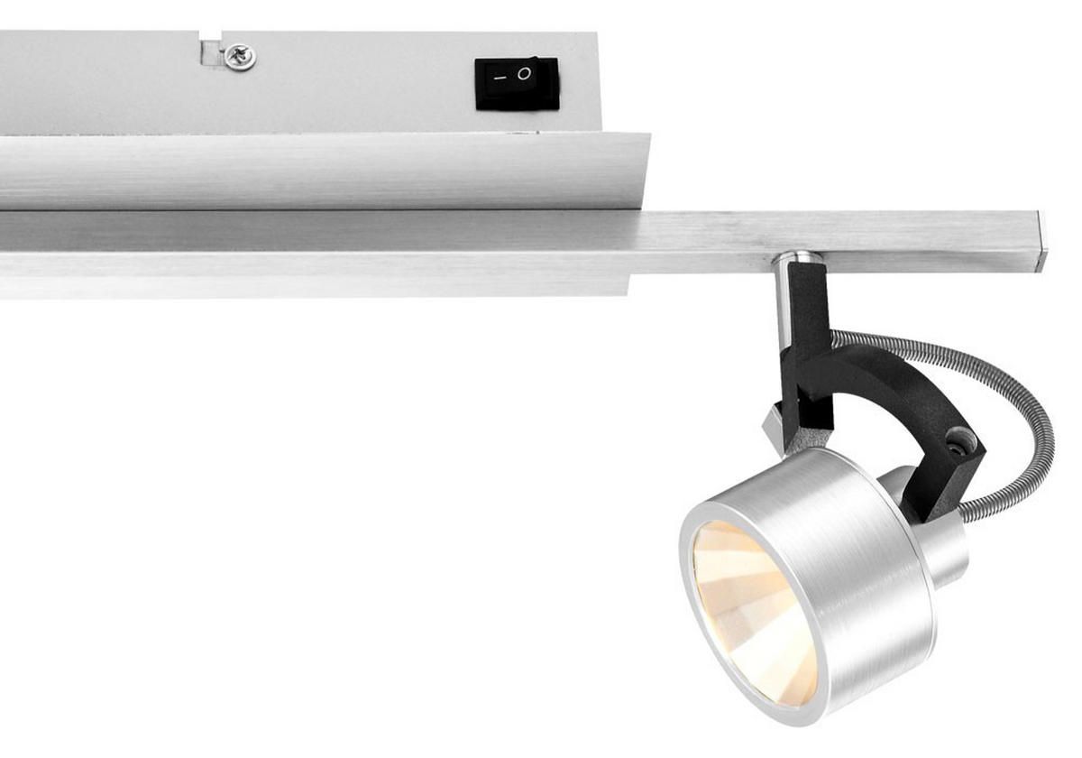 LED DECKENLEUCHTE Alu Silber - Silberfarben, Metall (40.4/9/15.8cm) - Globo Lighting