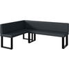ECKBANK ERIC_U - Dunkelgrau, Leder (142/196cm) - Meblini