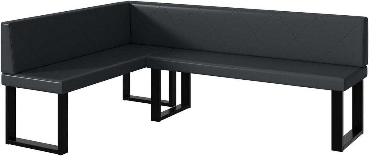 ECKBANK ERIC_U - Dunkelgrau, Leder (142/196cm) - Meblini