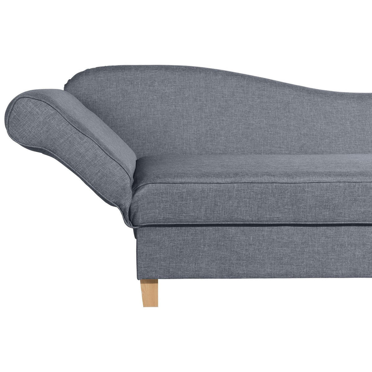 RECAMIERE mit Armteil links klappbar Katia Bezug Flachgewebe Buche natur / denim - Blaugrau, Kunststoff (190/82/88cm) - 58aufmkessel