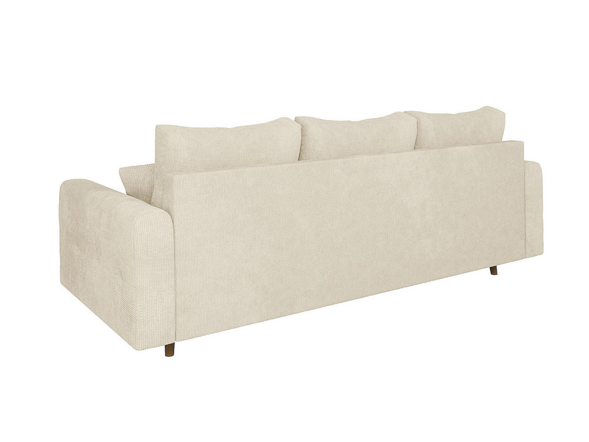 SITZGARNITUR 3+1 Sigurd Beige Chenille - Beige/Braun, Holz/Textil (210/81/93cm) - S-Style Möbel