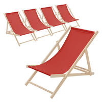 LIEGESTUHL 5er Set Rot - Rot, Holz (57.5/83/100cm) - ECD-Germany
