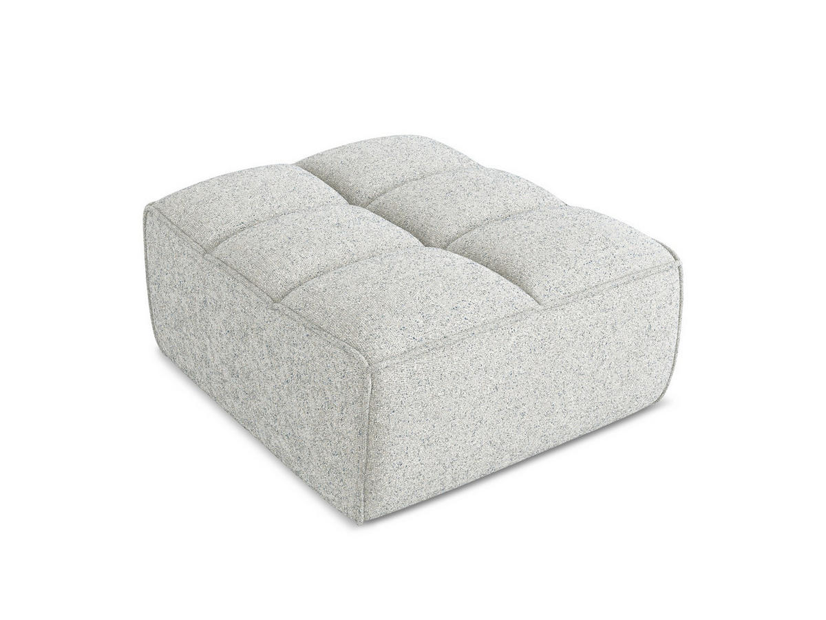POUF Strukturstoff Stoff Beige - Beige/Schwarz, Kunststoff/Textil (80/43/93cm) - Makamii