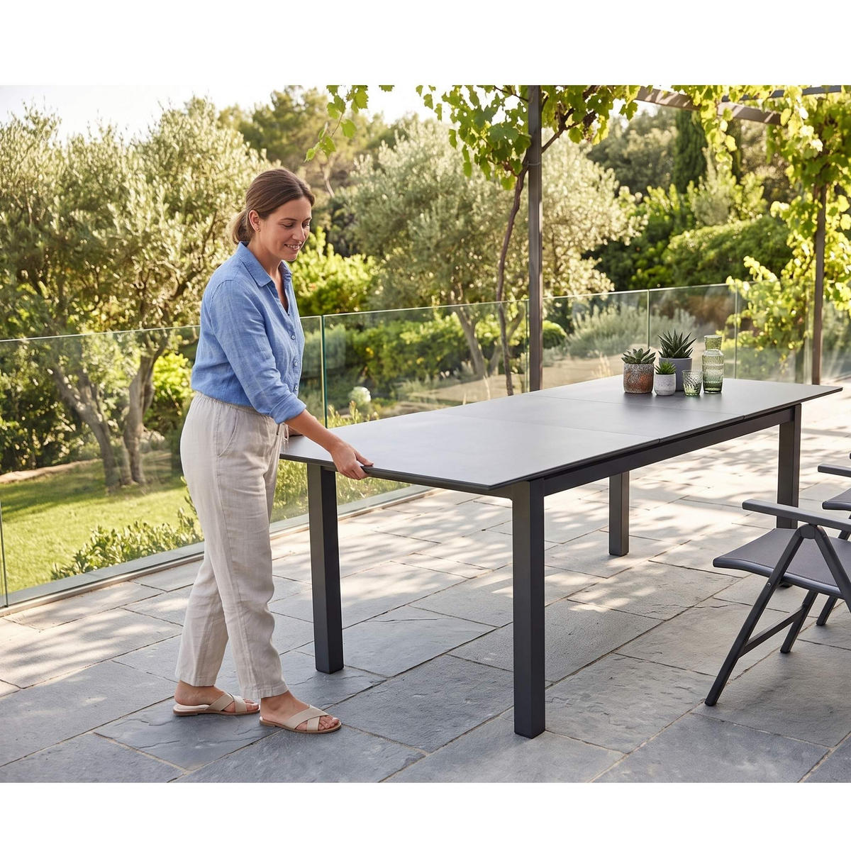 GARTENTISCH Tarifa ausziehbar - Grau, Metall (160/90/76cm) - Mr. Deko