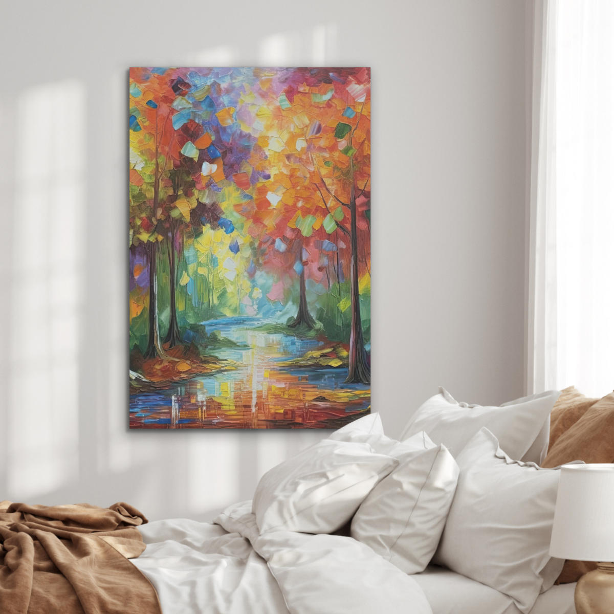 AKUSTIKBILD Landschaft - Wald - Farben - Natur Wanddeko 70x100 cm - Multicolor, Textil (70/100/0.9cm) - MuchoWow