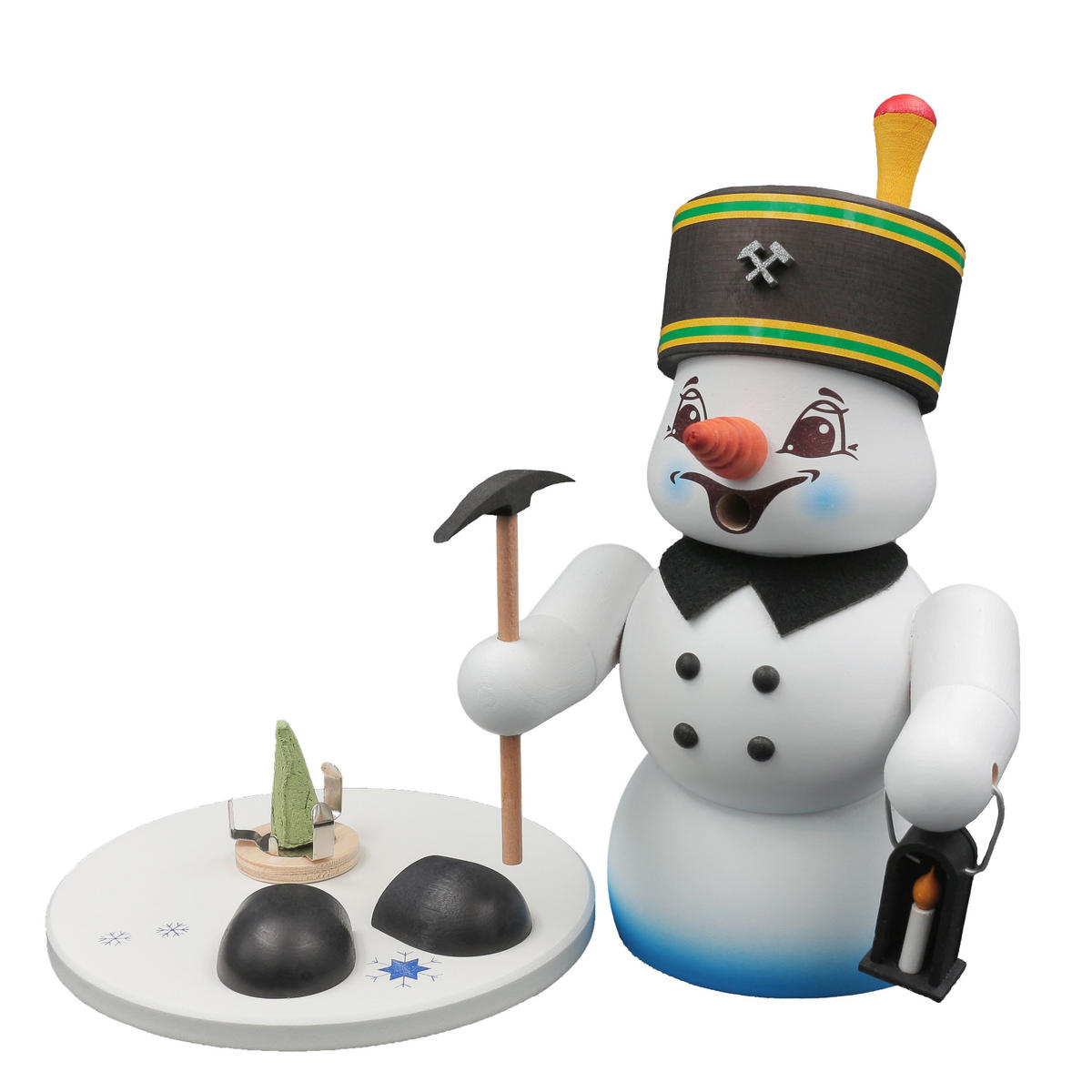 RAUCHFIGUR Schneemann Weiß Bergmann 19 cm - Multicolor, Holz (15/19/0.1cm)