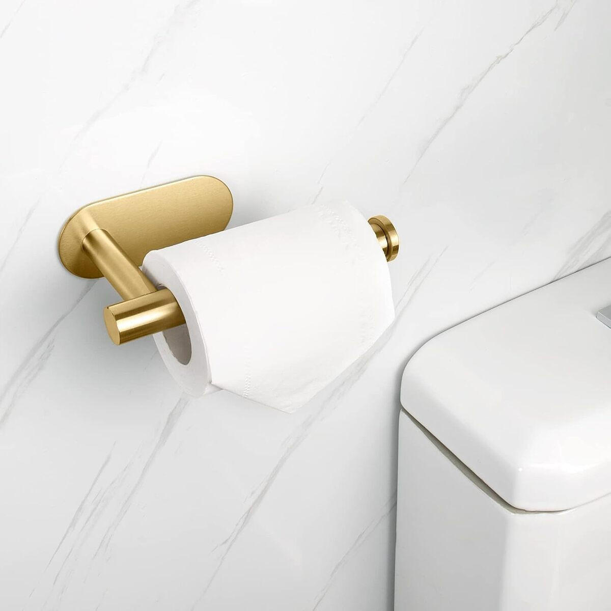 TOILETTENPAPIERHALTER , Edelstahl，Gold,Zweierpack - Goldfarben, Metall (8.2/4.5/15.8cm) - Authentics