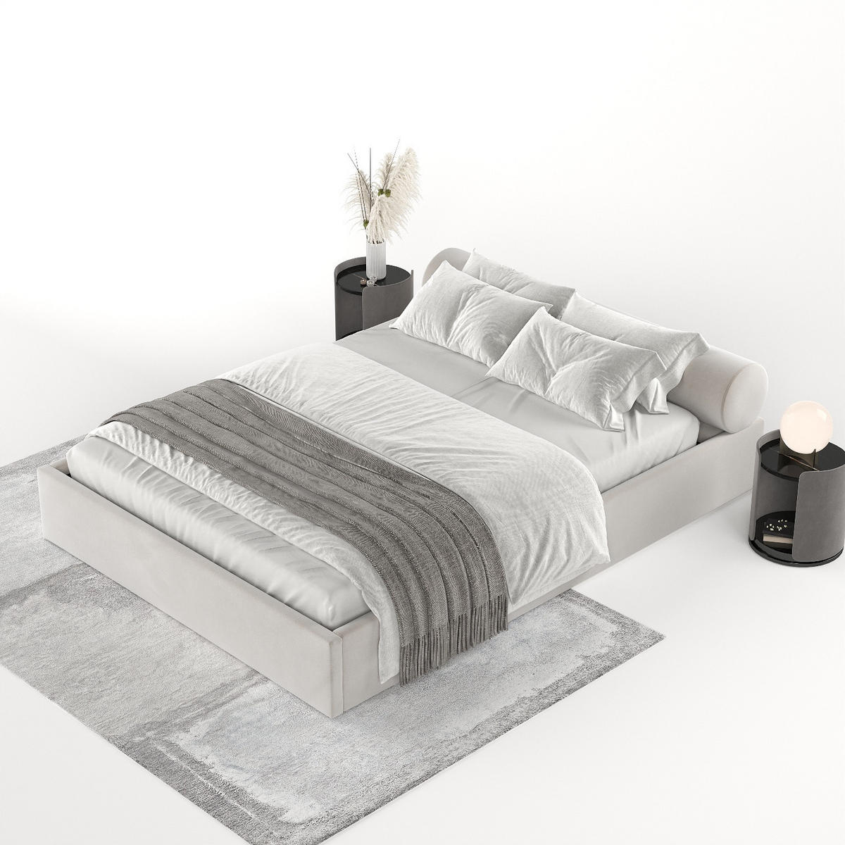 POLSTERBETT Solvo mit Stauraum 160/200 cm Hellbeige im Paros Stoff - Beige/Schwarz, Holz/Holzwerkstoff (160/200cm) - AltaBeds