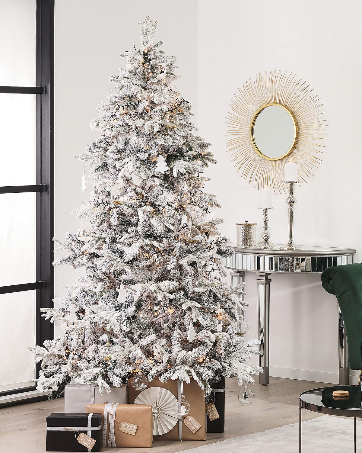 WEIHNACHTSBAUM 210 cm Weiß Tomichi - Weiß, Kunststoff (210cm) - Beliani