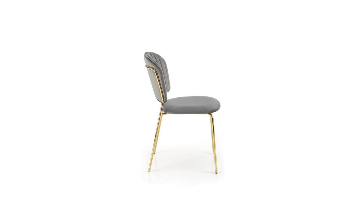 POLSTERSTUHL GLORIA 47/56/85 cm Grau/Gold - Goldfarben/Grau, Textil/Metall (47/85/56cm) - Lookway