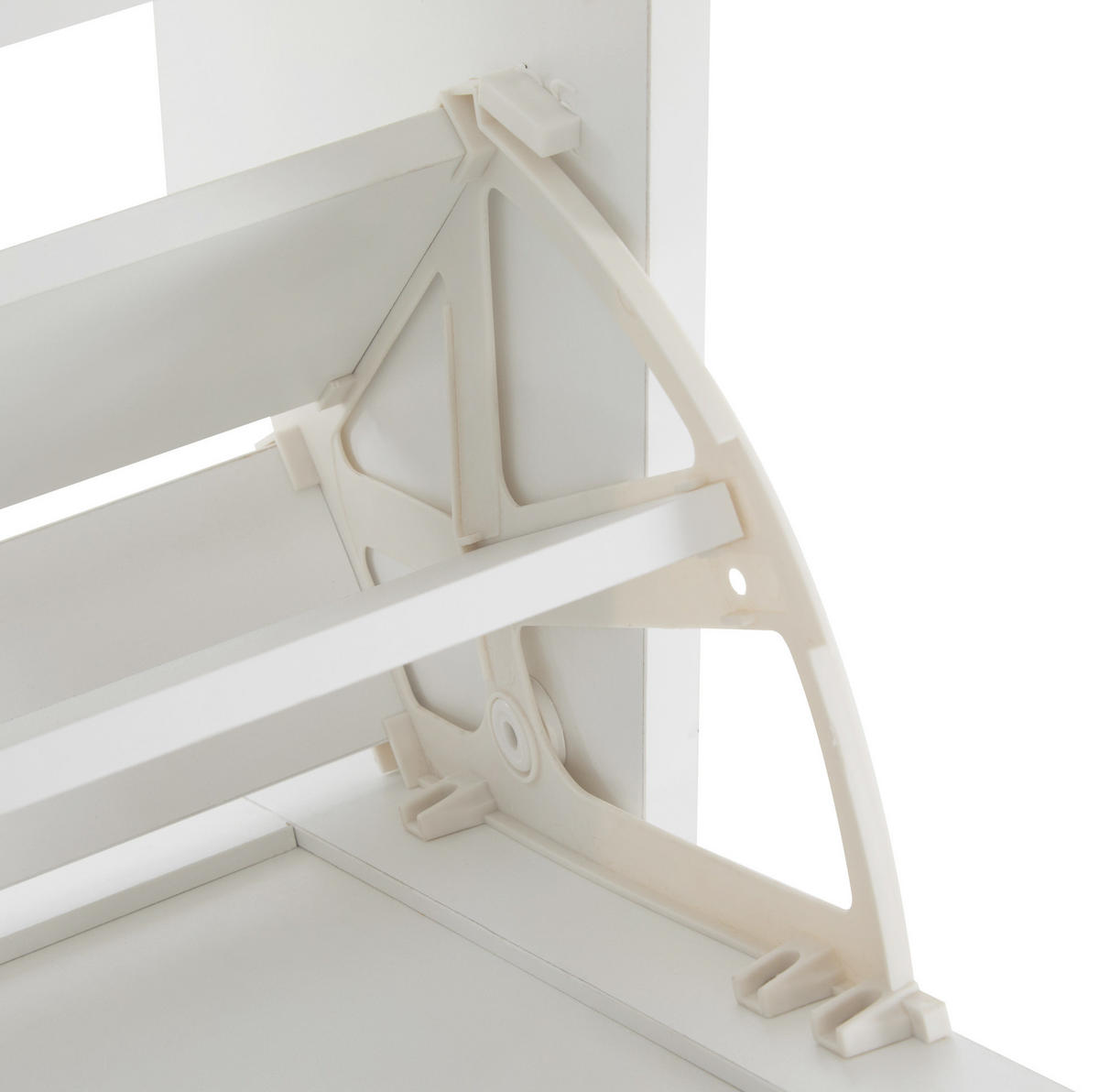 SCHUHSCHRANK aus Spanplatte 110x24x90cm in Weiß mit 4 Klappfächern - Weiß, Holzwerkstoff (110/90/24cm) - Modfu