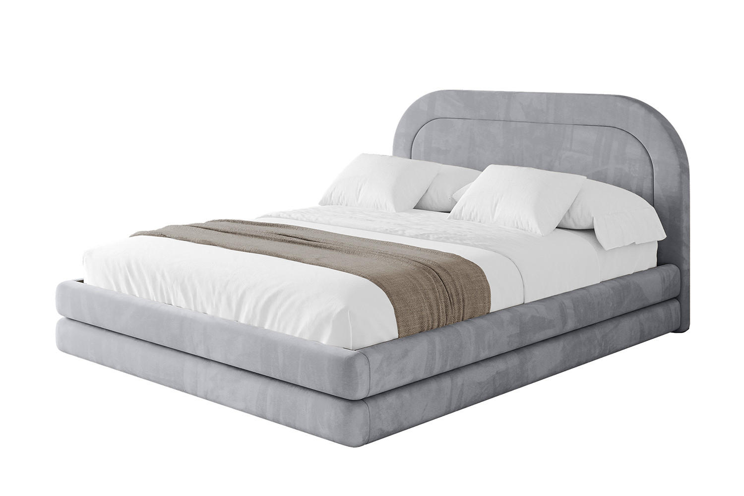 POLSTERBETT mit Bettkasten und Lattenrost, Boxbett ohne Matratze - LERIS 200x200 Hellgrau - Hellgrau, Holzwerkstoff/Textil (200/200cm) - ALTDECOR