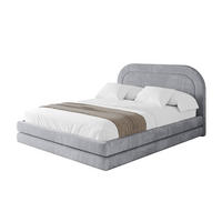 POLSTERBETT mit Bettkasten und Lattenrost, Boxbett ohne Matratze - LERIS 200x200 Hellgrau - Hellgrau, Holzwerkstoff/Textil (200/200cm) - ALTDECOR