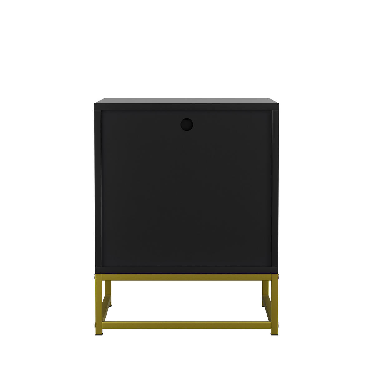 NACHTTISCH 43/40/55 cm Schwarz/Natur aus MDF mit Schublade - Hellbraun, Holzwerkstoff (40/55/43cm) - OKWISH