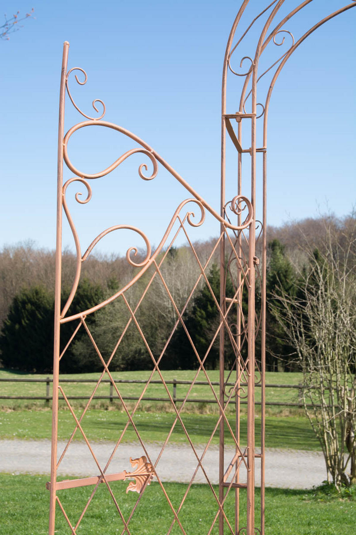 ROSENBOGEN Minden Tor 120x40x220cm Metall Antik-Braun Rankhilfe - Braun, Metall (120/220/40cm) - DELUKE
