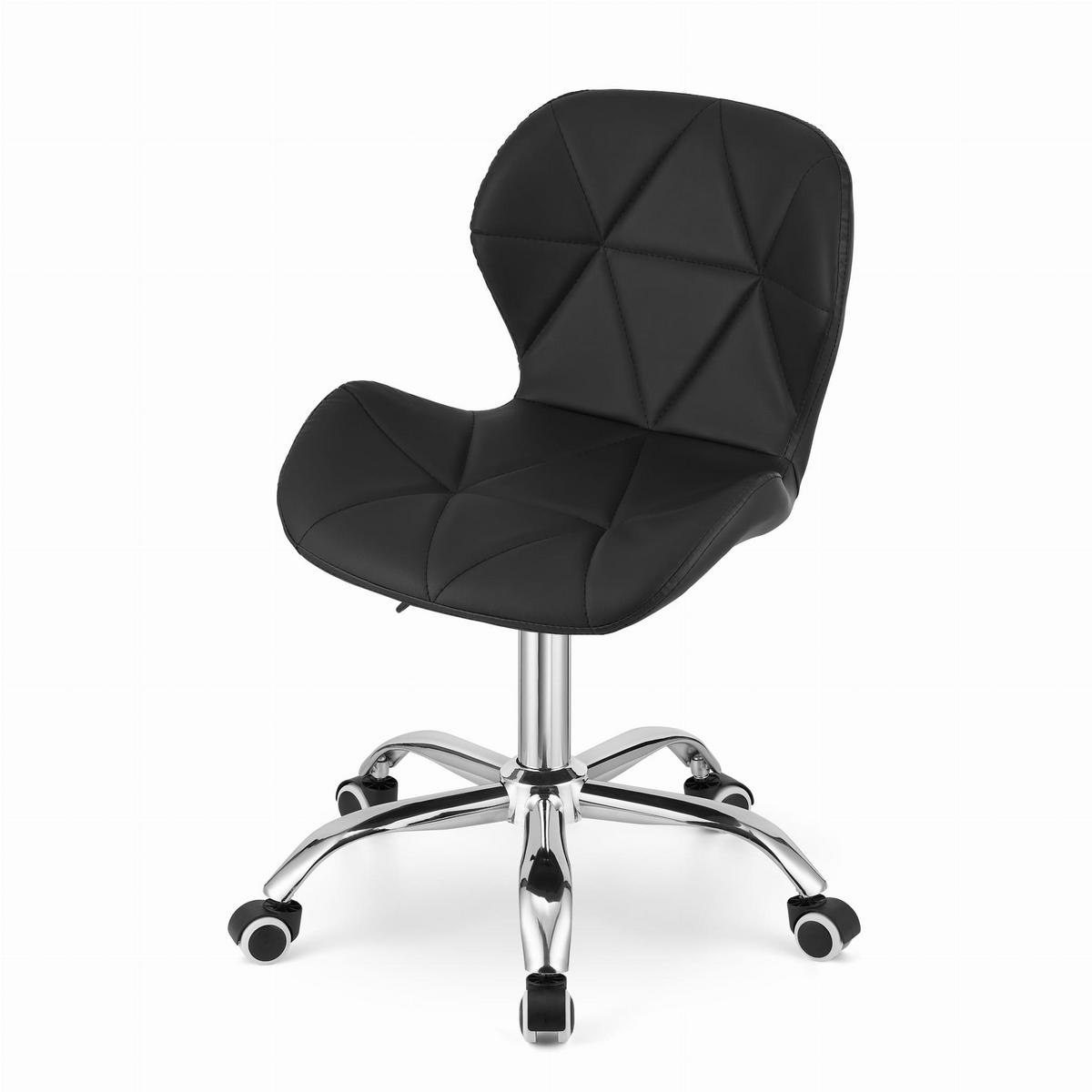 BÜROSTUHL Avola, schwarz - Schwarz, Leder (47.5/52/55.5cm)