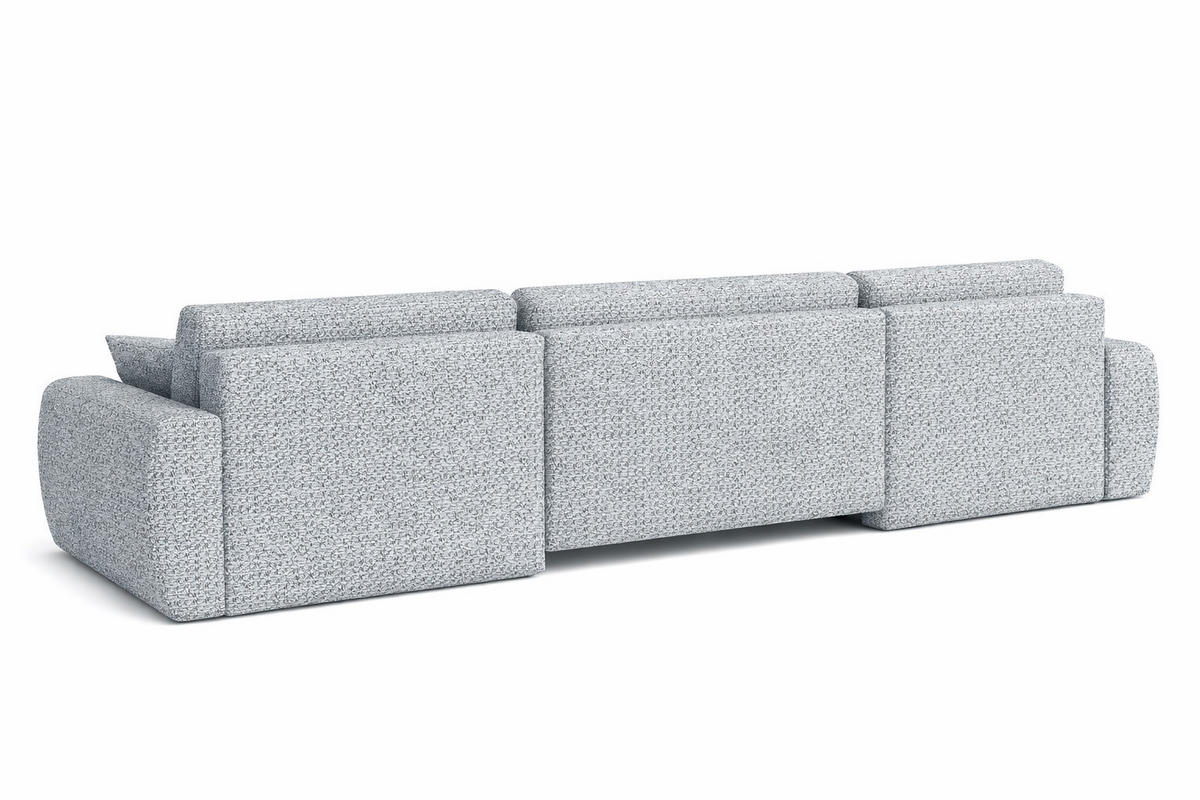 ECKSOFA Mit Schlaffunktion Und Bettkasten U-Form Ariel U, Chenille-Stoff Artico, Cement - Hellgrau, Holz (342/142cm) - Kaiser Möbel