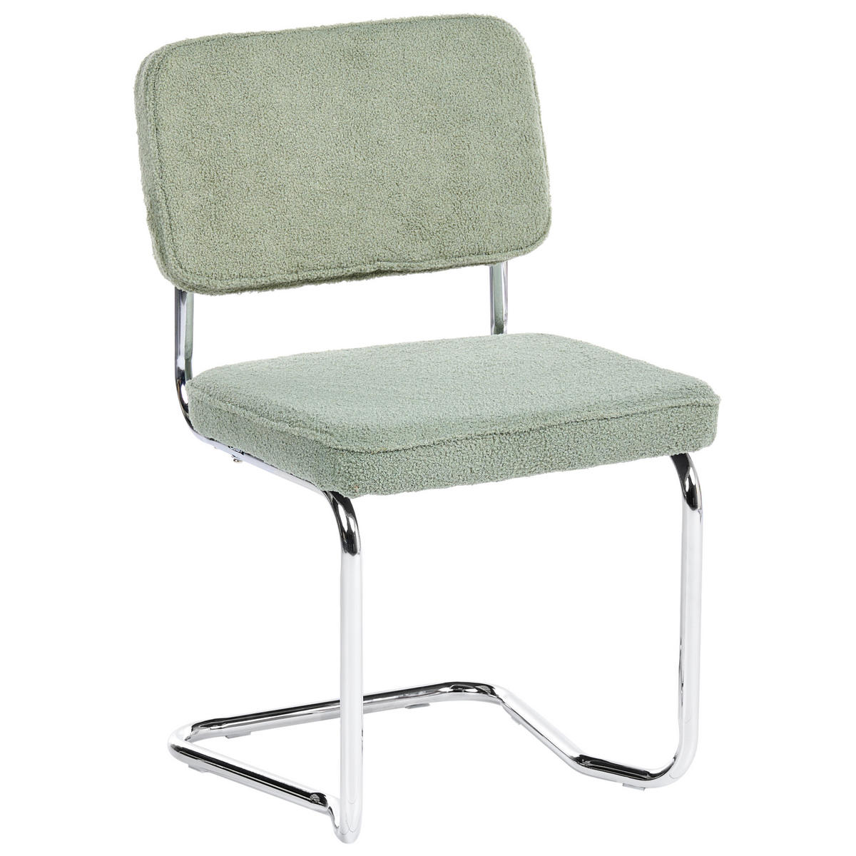 ESSZIMMERSTUHL 2er-Set Bouclé Hellgrün Irwin - Hellgrün, Textil (50/85/53cm) - Beliani