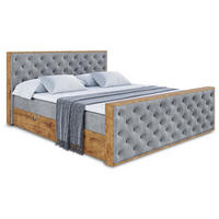 BOXBETT mit Matratze H4 und Lattenrost - LOLLI3-Z - 160x200 - Grau Casablanca - Grau, Holzwerkstoff (160/200cm) - ALTDECOR