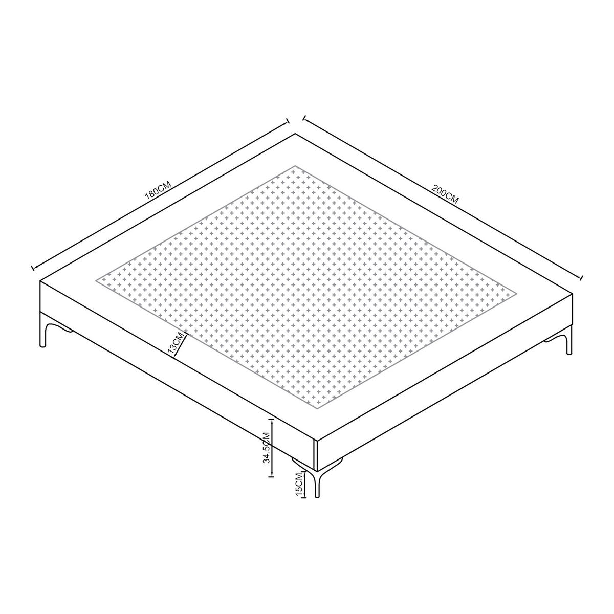 BETTRAHMEN Lilla - Dunkelgrau, Holzwerkstoff/Textil (180/200cm) - [en.casa]