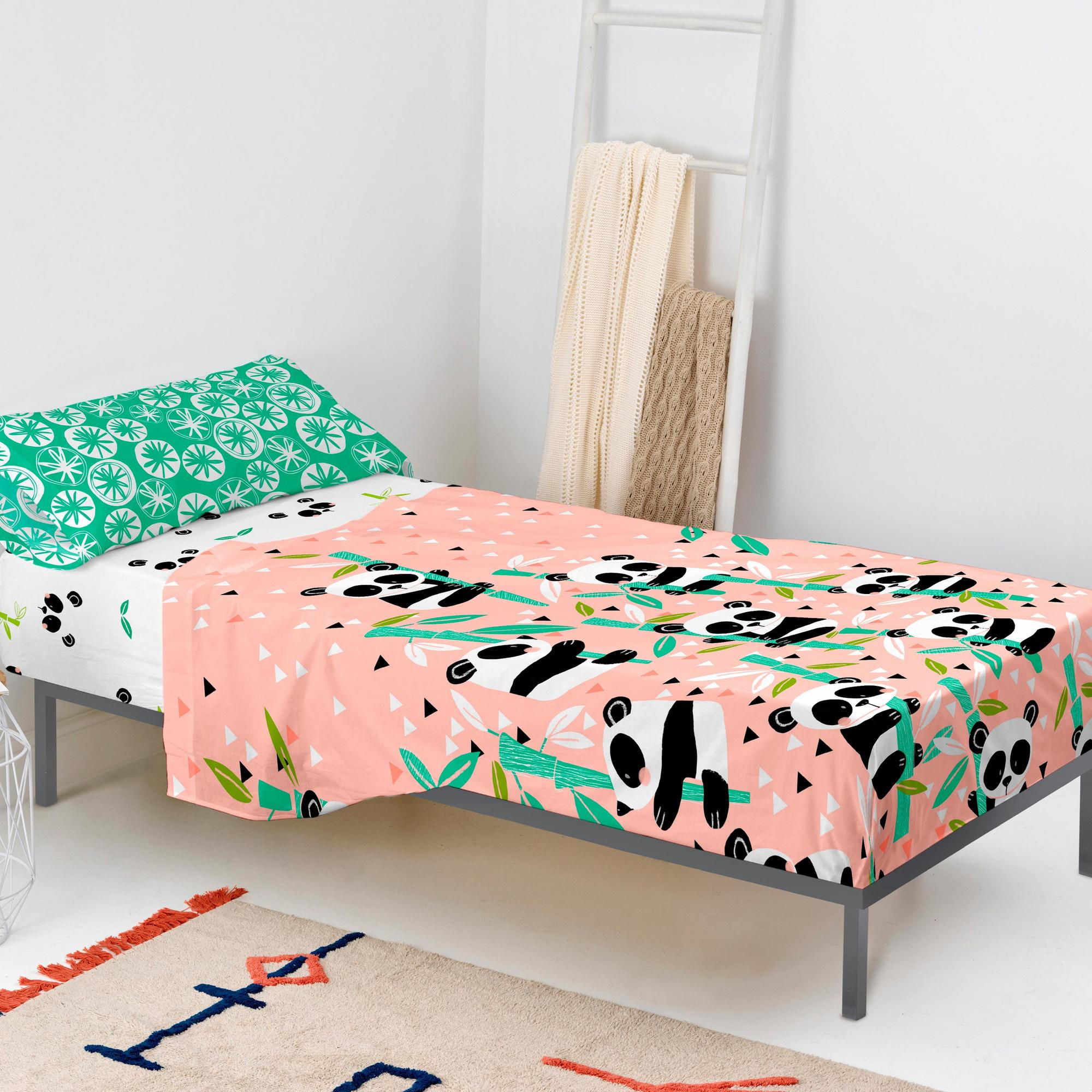 BETTWÄSCHE 2er-Set teiliges panda garden 180x270 cm rosa - Pink, Textil (180/270cm) - Happy Friday