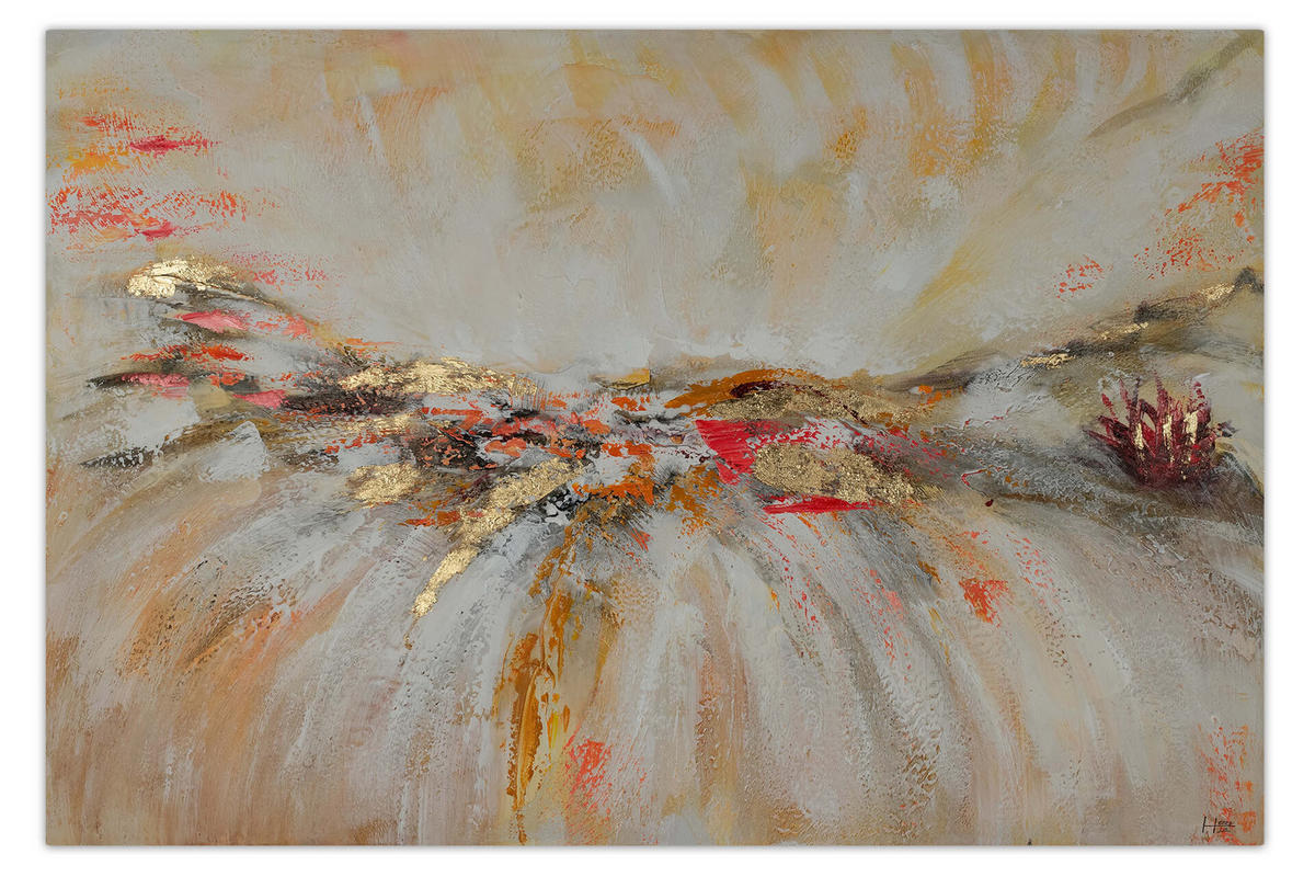 ÖLGEMÄLDE 120/80 cm - Beige/Weiß, Holz/Textil (120/80cm) - KUNSTLOFT