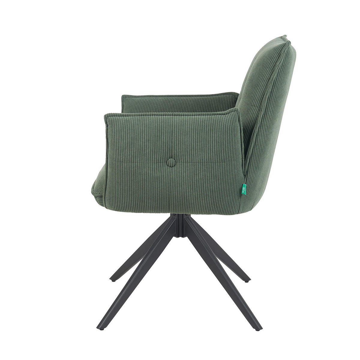 ARMLEHNSTUHL Mika-Nina - Schwarz/Grün, Textil/Metall (60/88/63cm) - DUBI Möbel