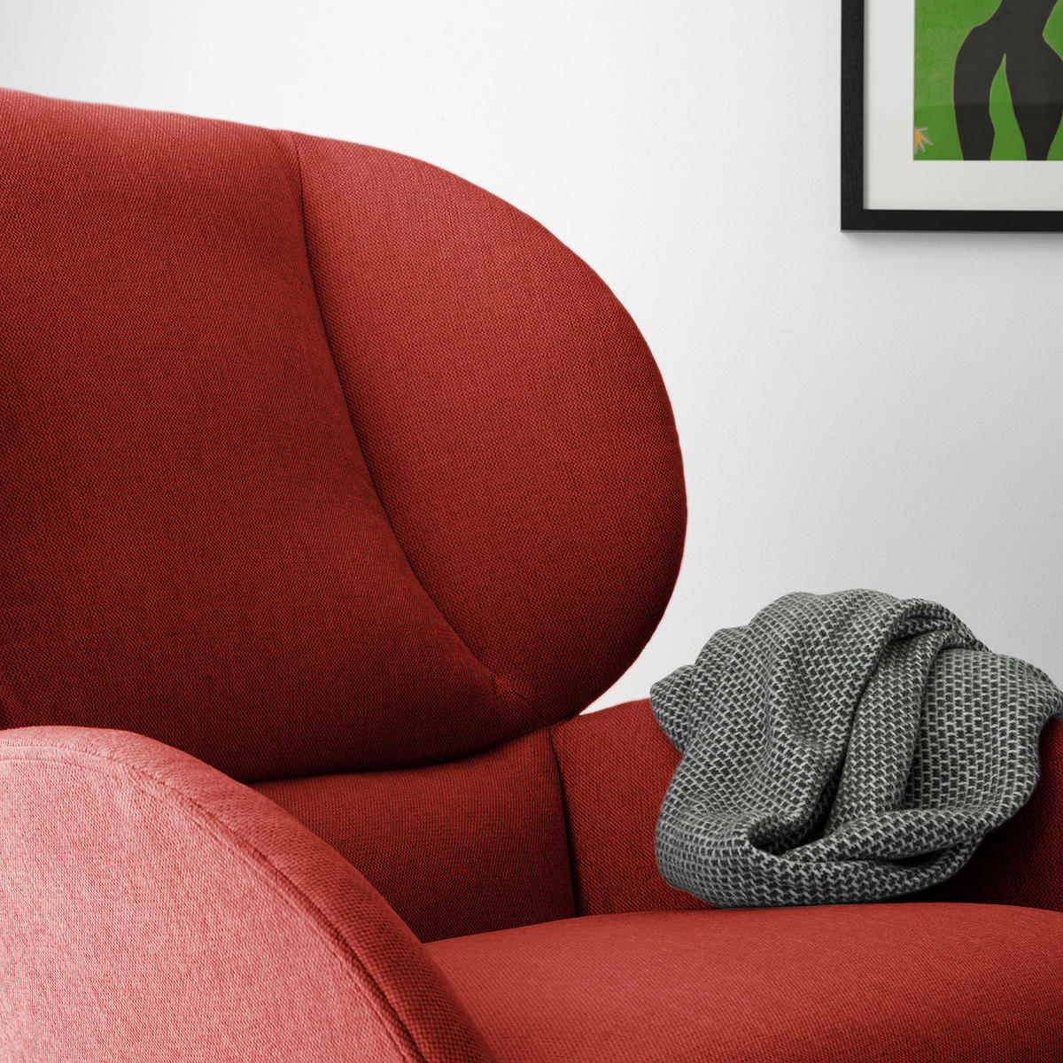 SESSEL - Rot/Schwarz, Eichenholz/Textil (82/102/90cm) - home24