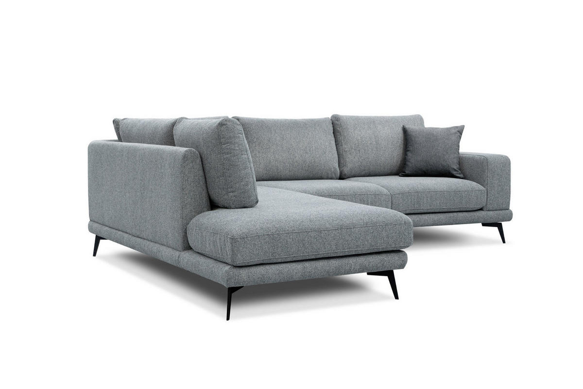 ECKSOFA MEDIOLANE 5-Sitzer, silberfarben - Silberfarben, Holzwerkstoff/Textil (219/282cm) - Courtois Laville